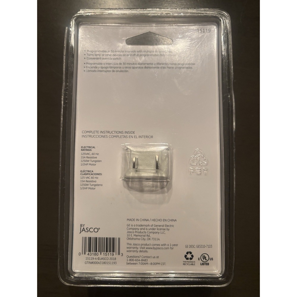 GE Indoor plug-in Basic Timer 24-Hour Programmable - Picture 2 of 3